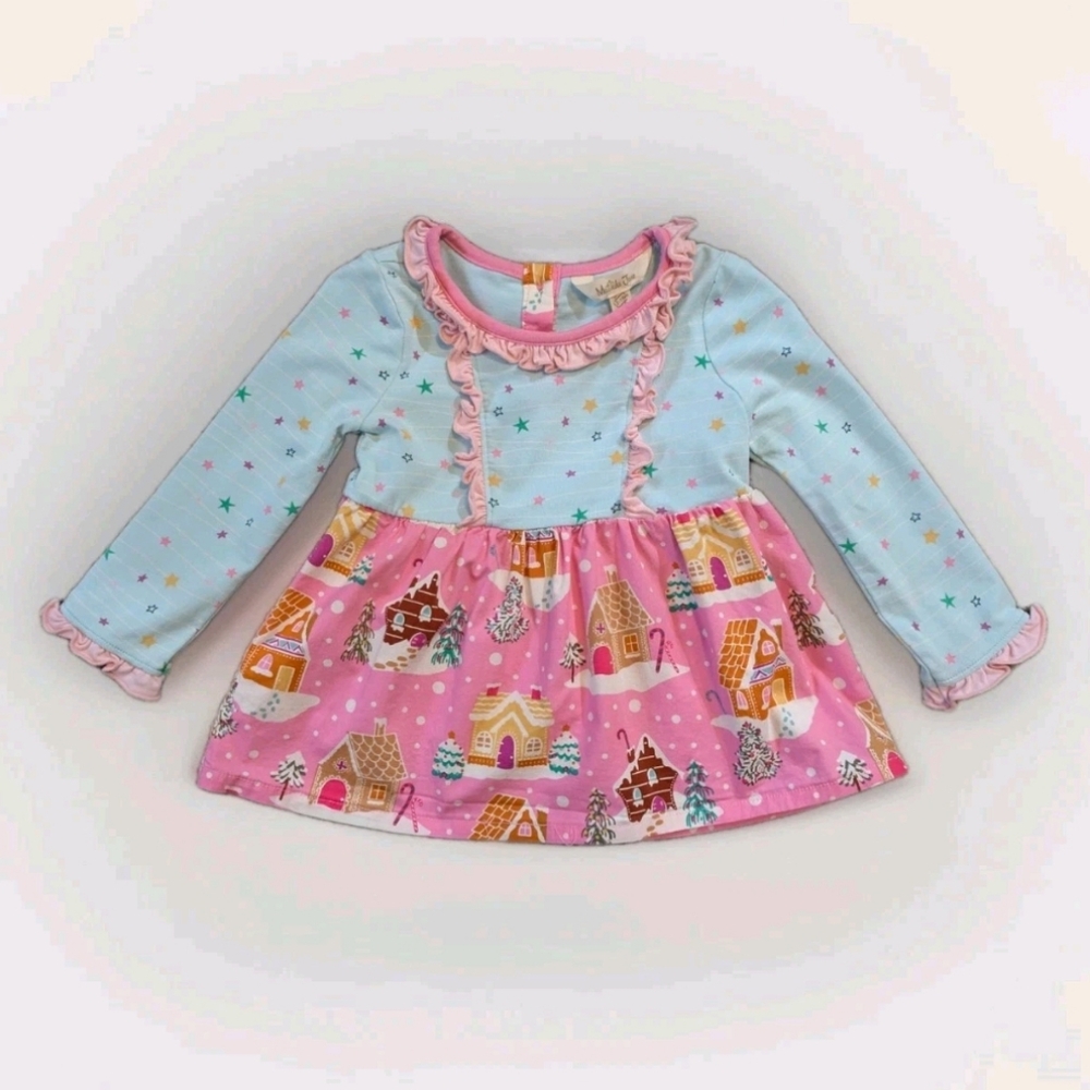 Matilda Jane Gingerbread House Stars Dress Girls 12-18 Months Holiday Christmas‎